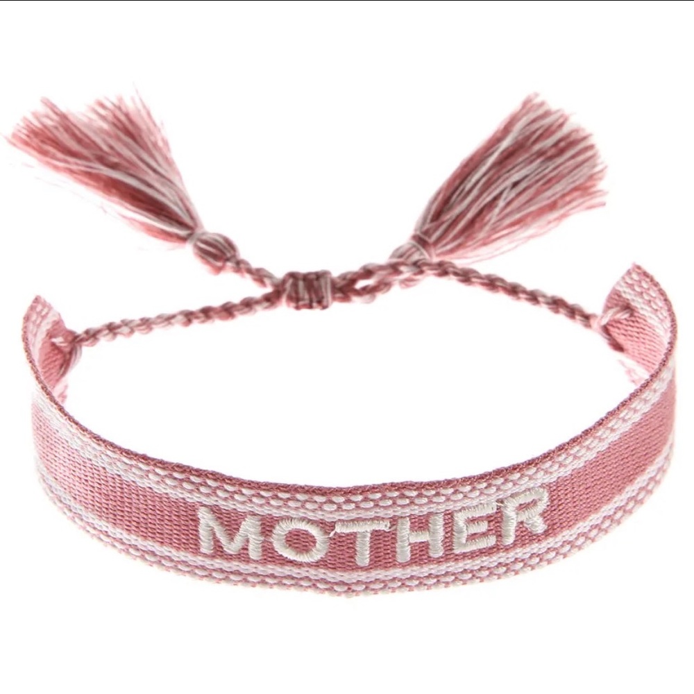 NEW Bohemian Style Personalized Woven Fabric  ‘Mother’ Adjustable Bracelet